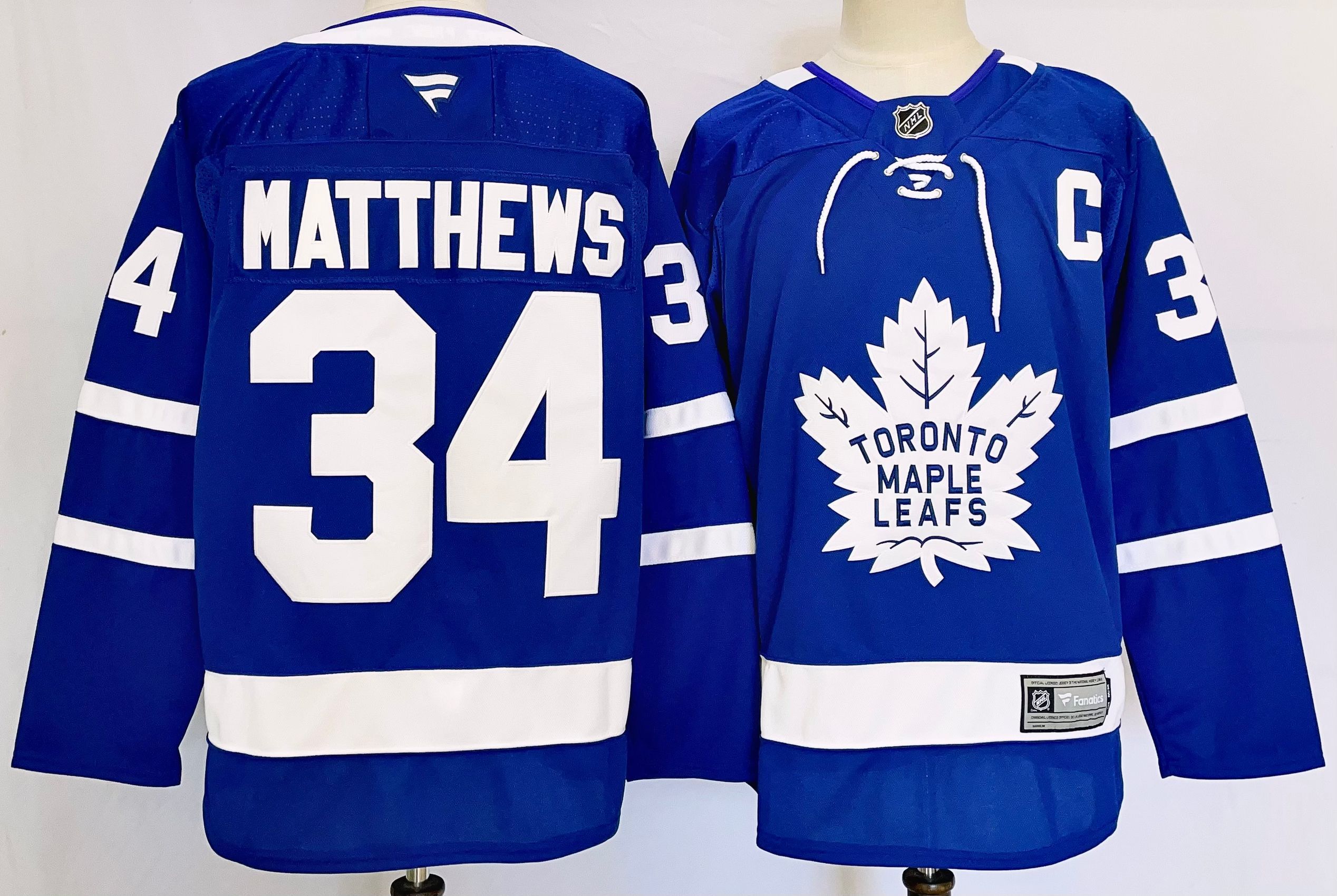 Men Toronto Maple Leafs #34 Matthews Blue 2025 Home Premier Player NHL Jersey